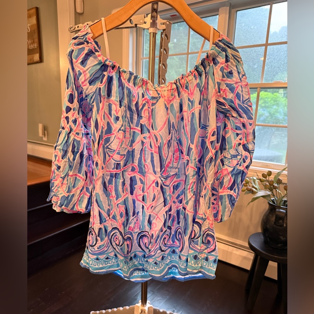 Lilly Pulitzer Vibrant Blue and Pink Blouse